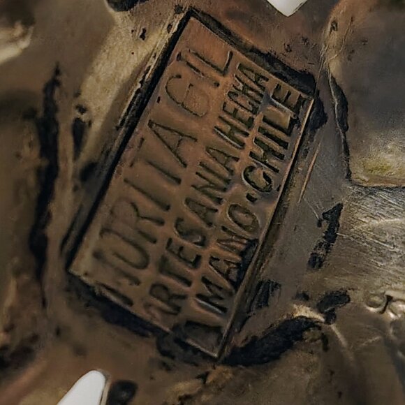 Vintage 1980s MORITA GIL Chile Mixed Metal & Lapis Lazuli Designer Bracelet 925 - Picture 9 of 10